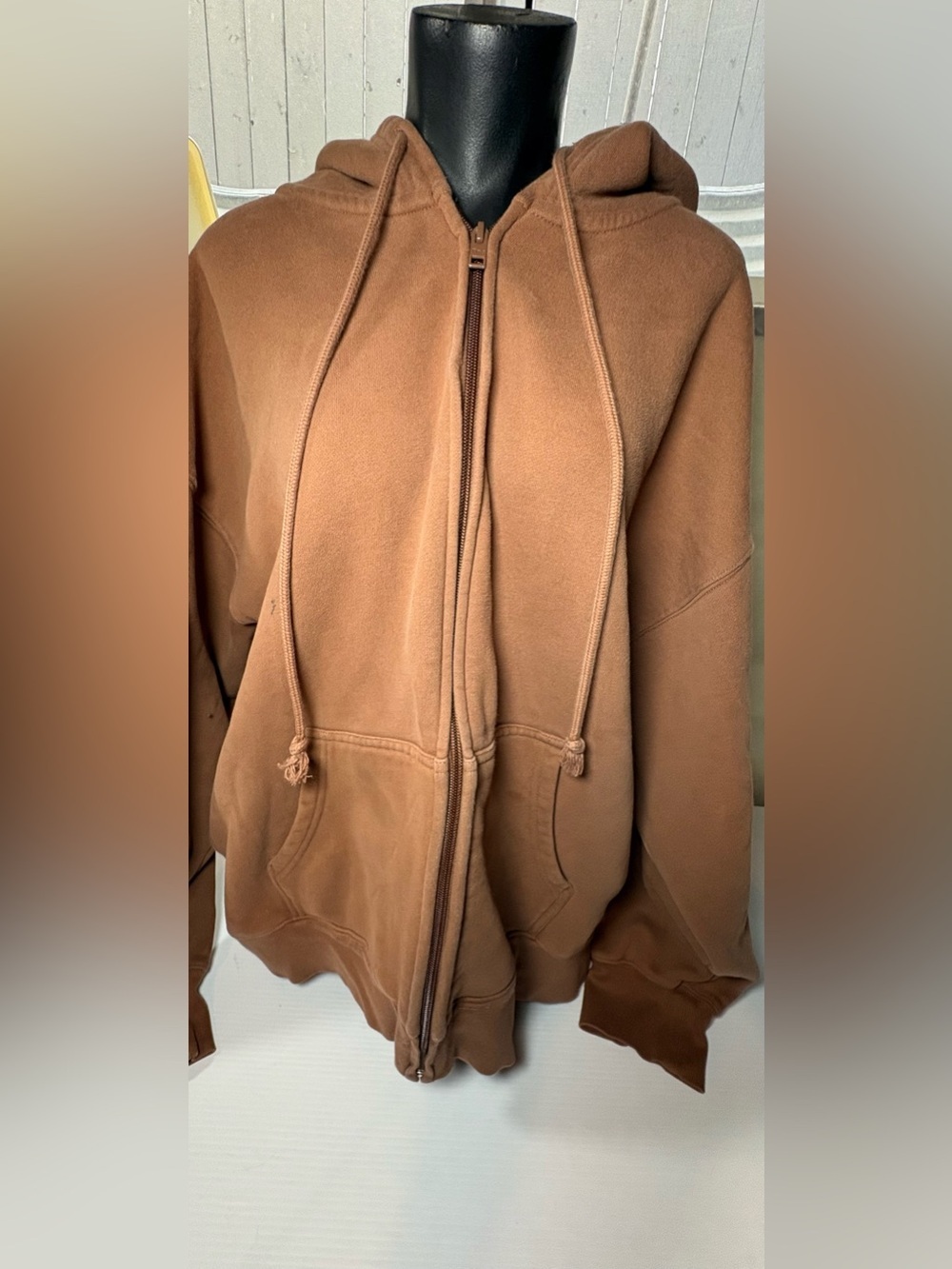 TNA Caramel Brown Full-Zip Hooded Jacket